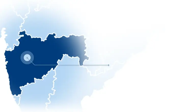 Map of Maharashtra with a live application marker